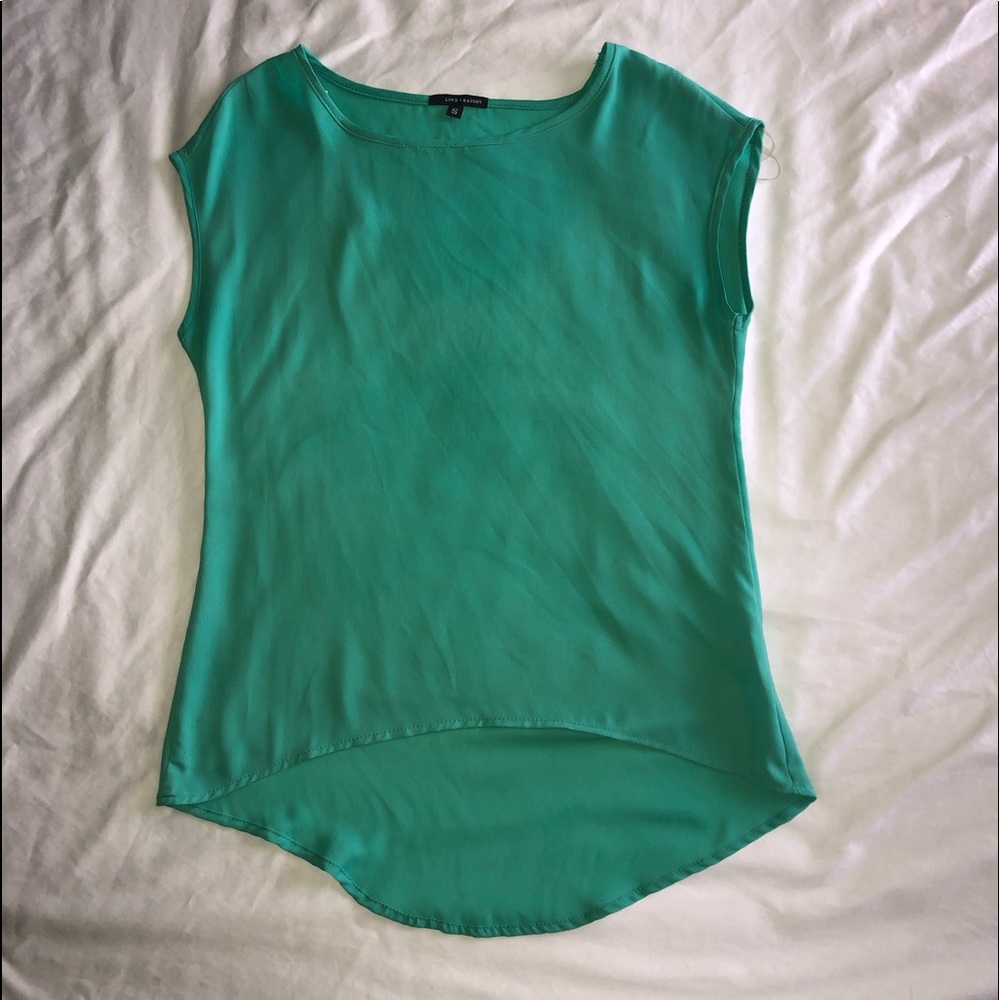 Green silk blouse worn twice